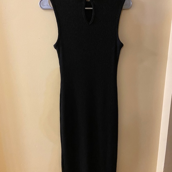 Monteau black ribbed knitwear sleeveless maxi dress - size medium - Picture 9 of 10